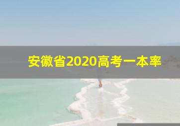 安徽省2020高考一本率