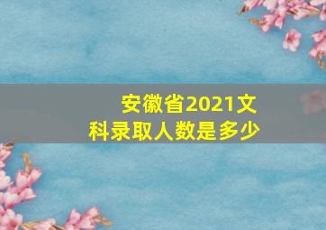 安徽省2021文科录取人数是多少