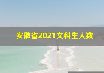 安徽省2021文科生人数