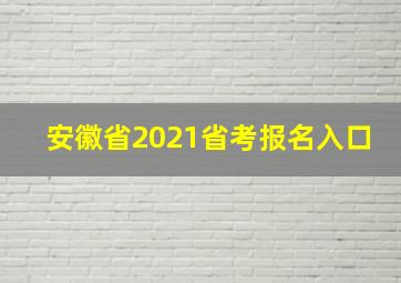 安徽省2021省考报名入口