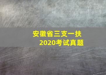 安徽省三支一扶2020考试真题