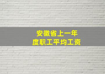 安徽省上一年度职工平均工资