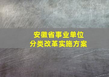 安徽省事业单位分类改革实施方案