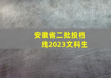 安徽省二批投档线2023文科生