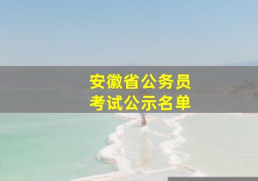 安徽省公务员考试公示名单