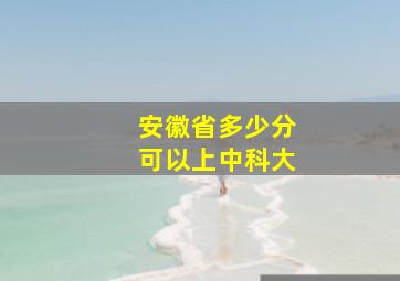 安徽省多少分可以上中科大