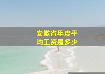 安徽省年度平均工资是多少