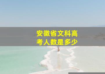 安徽省文科高考人数是多少