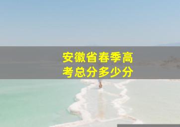 安徽省春季高考总分多少分