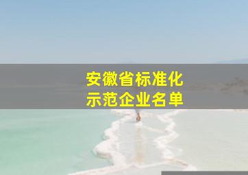 安徽省标准化示范企业名单