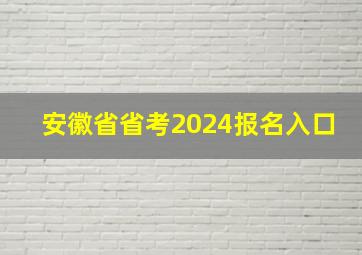 安徽省省考2024报名入口