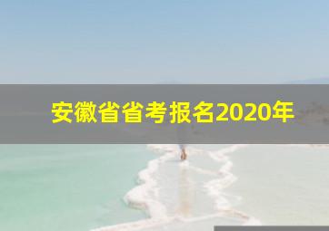 安徽省省考报名2020年