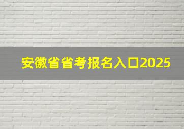 安徽省省考报名入口2025