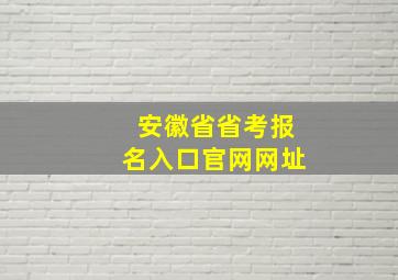 安徽省省考报名入口官网网址