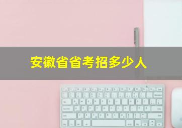 安徽省省考招多少人