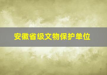 安徽省级文物保护单位