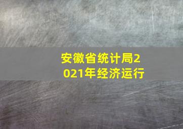 安徽省统计局2021年经济运行