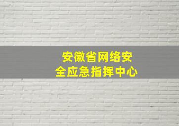 安徽省网络安全应急指挥中心