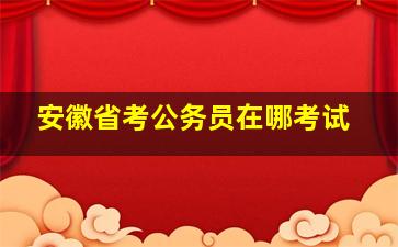 安徽省考公务员在哪考试