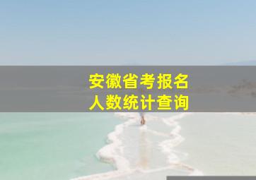 安徽省考报名人数统计查询