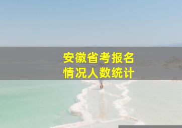 安徽省考报名情况人数统计