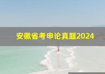 安徽省考申论真题2024