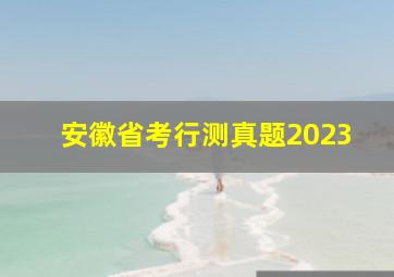 安徽省考行测真题2023