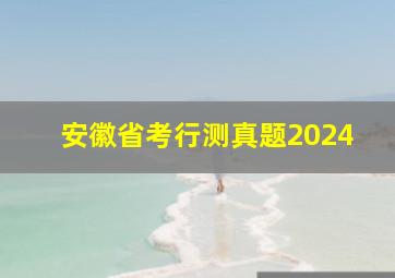 安徽省考行测真题2024