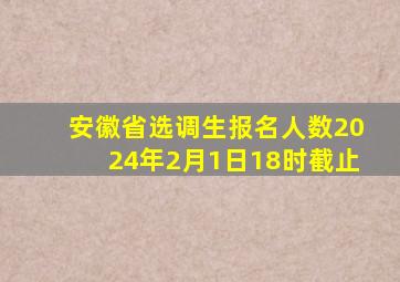 安徽省选调生报名人数2024年2月1日18时截止