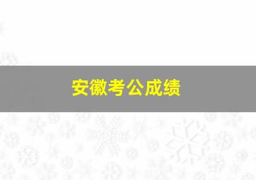 安徽考公成绩