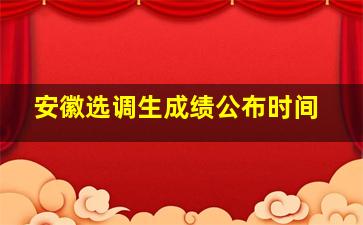 安徽选调生成绩公布时间