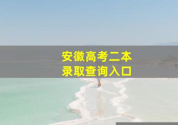 安徽高考二本录取查询入口