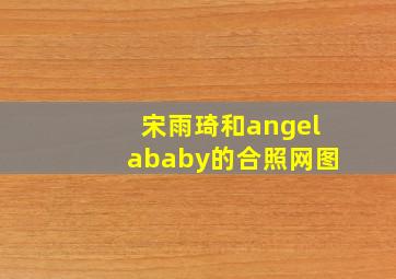 宋雨琦和angelababy的合照网图