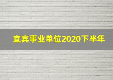 宜宾事业单位2020下半年