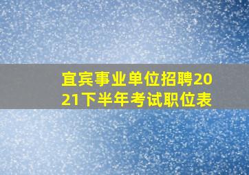 宜宾事业单位招聘2021下半年考试职位表