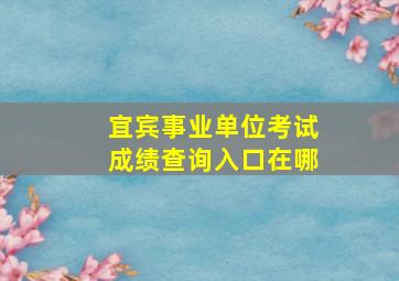 宜宾事业单位考试成绩查询入口在哪