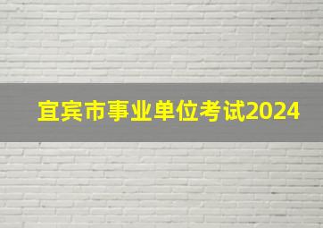 宜宾市事业单位考试2024