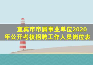 宜宾市市属事业单位2020年公开考核招聘工作人员岗位表