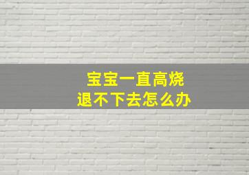 宝宝一直高烧退不下去怎么办