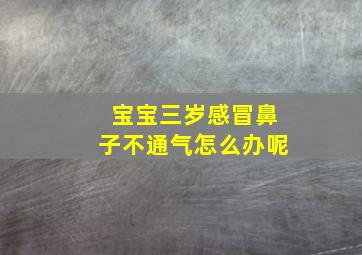 宝宝三岁感冒鼻子不通气怎么办呢