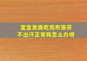 宝宝发烧吃完布洛芬不出汗正常吗怎么办呀