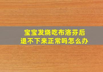 宝宝发烧吃布洛芬后退不下来正常吗怎么办