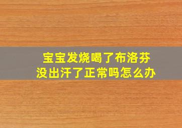 宝宝发烧喝了布洛芬没出汗了正常吗怎么办