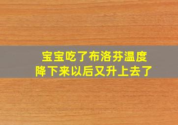 宝宝吃了布洛芬温度降下来以后又升上去了