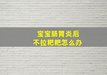 宝宝肠胃炎后不拉粑粑怎么办