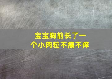 宝宝胸前长了一个小肉粒不痛不痒