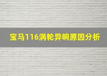 宝马116涡轮异响原因分析