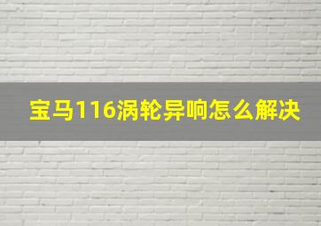 宝马116涡轮异响怎么解决