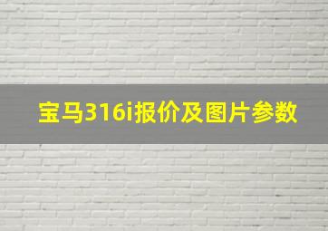 宝马316i报价及图片参数