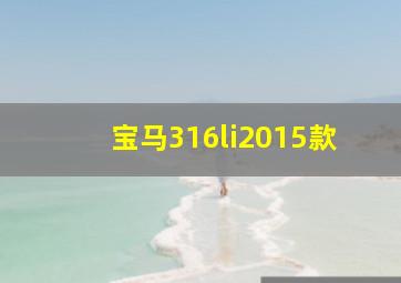 宝马316li2015款